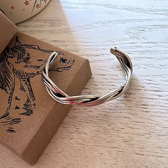 STERLING SILVER CHILD TWISTED BRAIDED CUFF BRACELET